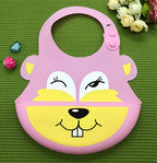 Silicone Waterproof Adjustable Cartoon Bibs for Kids