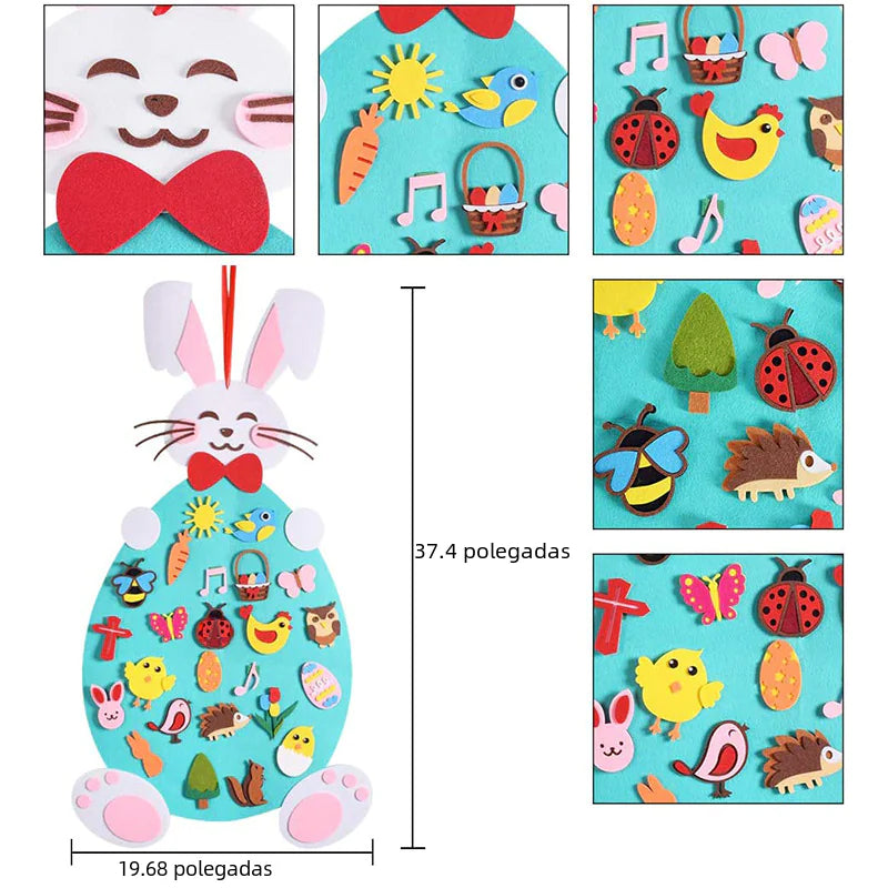 Easter DIY Felt Bunny Decoration for Kids (Cross-Border)