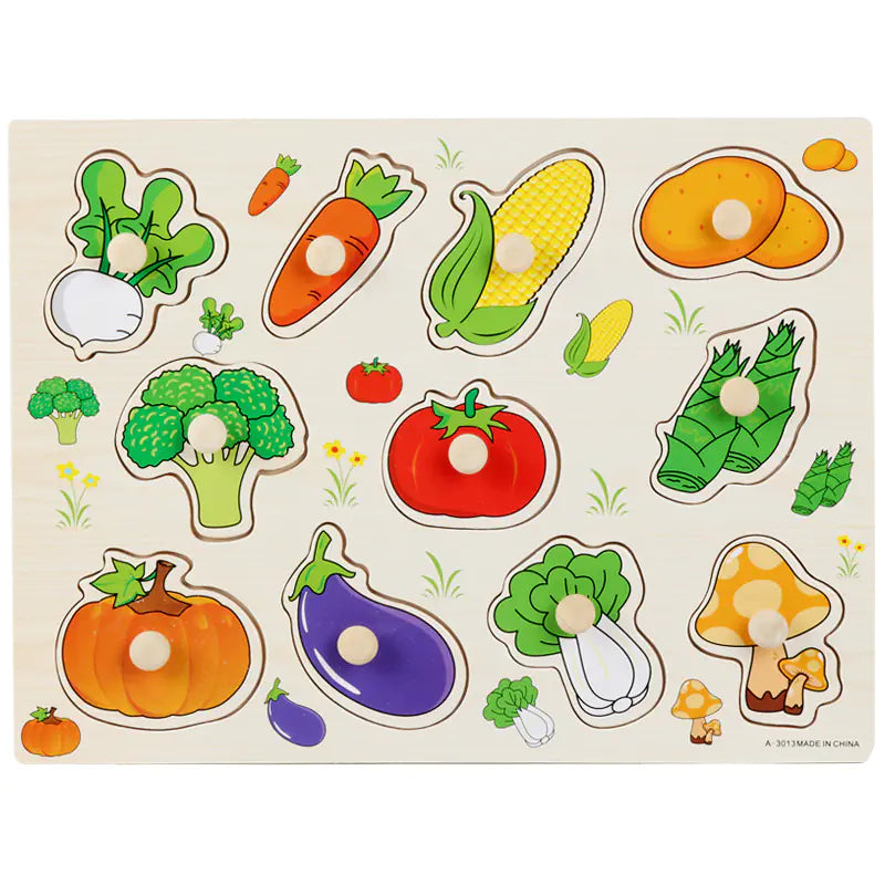 Mushroom Puzzle Board for Kids - Montessori Wooden Toy