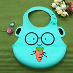 Silicone Waterproof Adjustable Cartoon Bibs for Kids