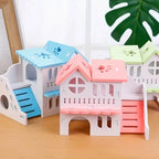 Large Double-Layer Wooden Villa Hamster Toy House