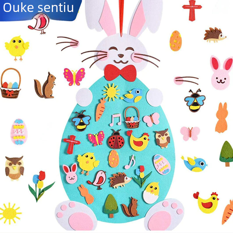 Easter DIY Felt Bunny Decoration for Kids (Cross-Border)