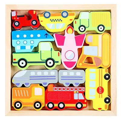 3D Cartoon Animal Wooden Puzzle for Early Learning