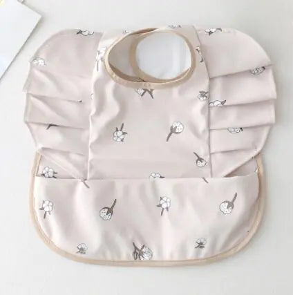 Baby Meal Pocket Waterproof Bib with Angel Wing Design